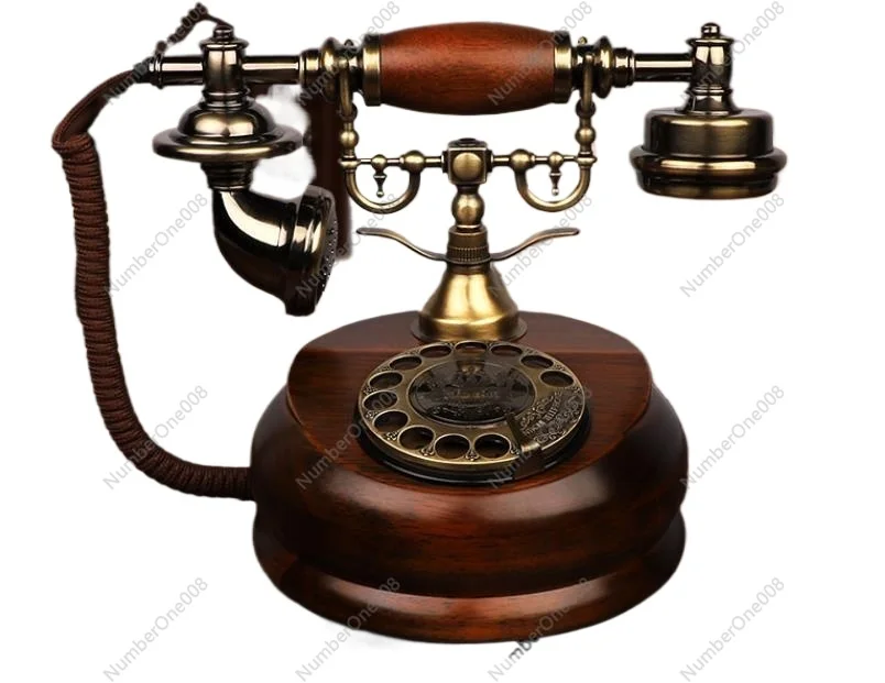 Archaic solid wood rotating disk landline phone GSM 900 1800MHz SIM Card Fixed Phone cordless Phone Fixed Wireless Telephone