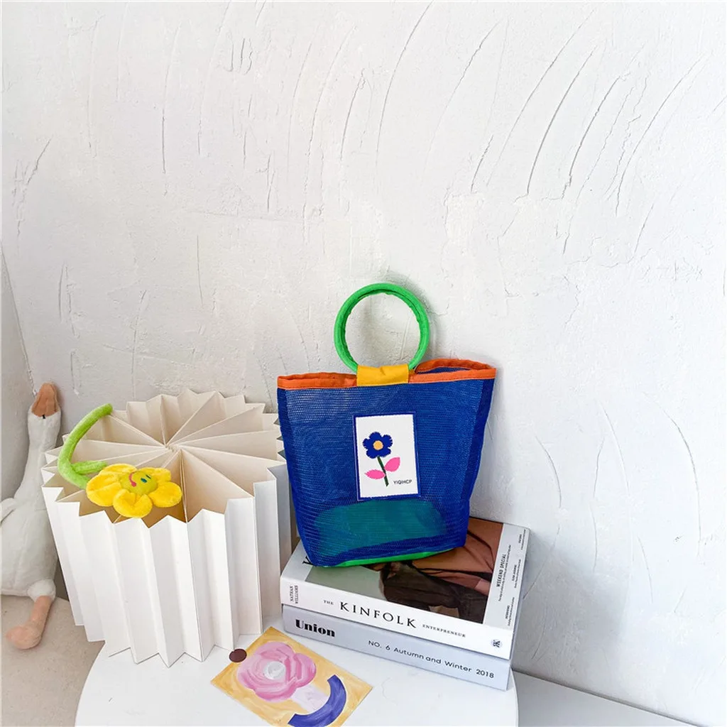 Unisex Summer Bag Breathable  Shopping Bag Children'S Beach Bag  Straw Woven Handbag For Summer Travel Park Beach