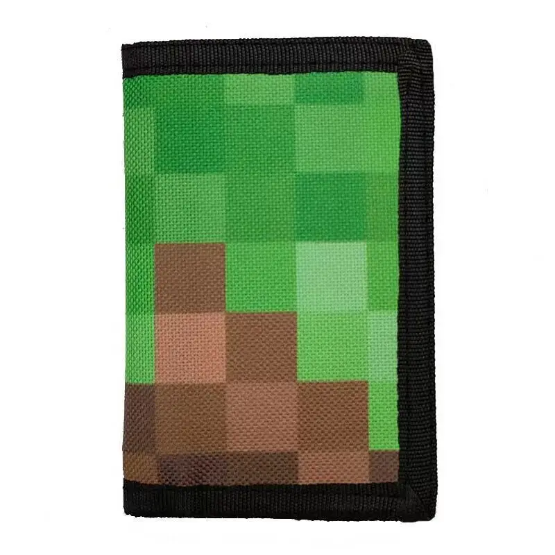 Green Geometric Patterned Tri-Fold Wallet with RFID Blocking, Lightweight Polyester Material, Unlined with Wet Wipe Cleaning