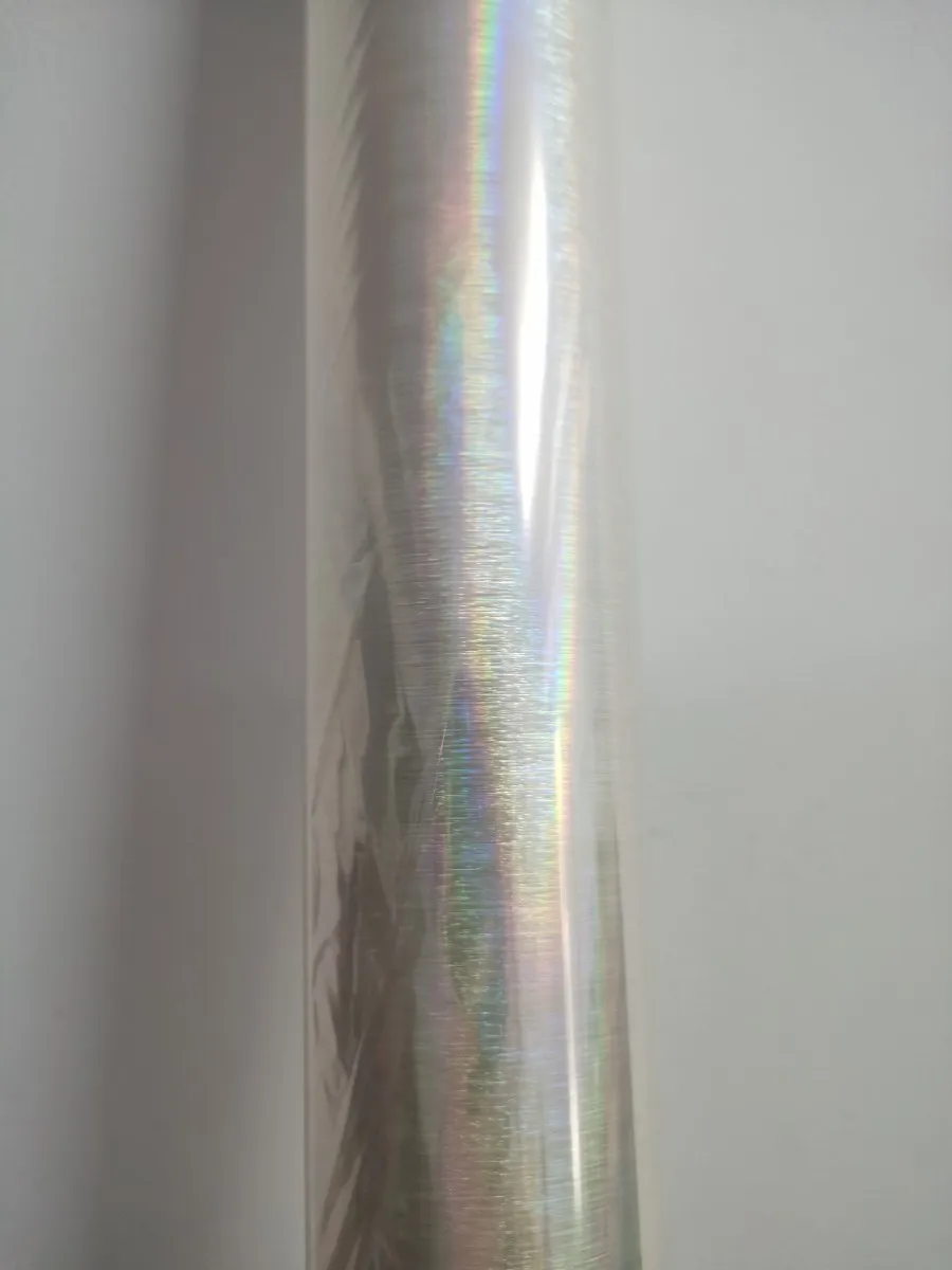 

Transparent holographic foil Pine needles design hot stamping on paper or plastic transfer design foil laminate film