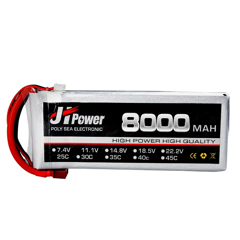 JH Power 3S 4S 5S 6S 7S 8S RC LiPo batteria 11.1V 14.8V 18.5V 22.2V 25.9V 29.6V 8000mAh 25C per RC auto elicottero barca RC Drone