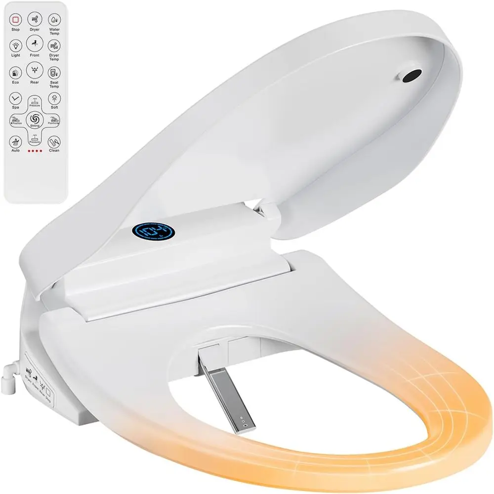 

Bidet Toilet Seat Elongated, Electric Smart Heated Toilet Seat with Warm Water & Dryer, Multiple Cleaning es, Remote Control, Se