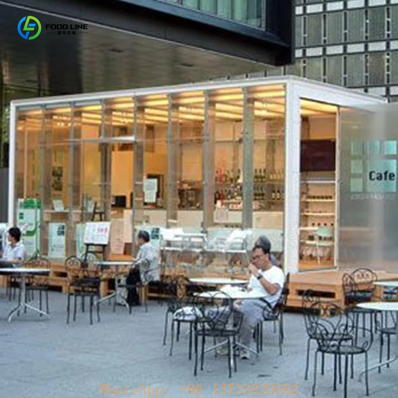 Customized 20ft Container Coffee Shop Cafe Prefabricated Transport Small House Outdoor Kiosk Store Container House