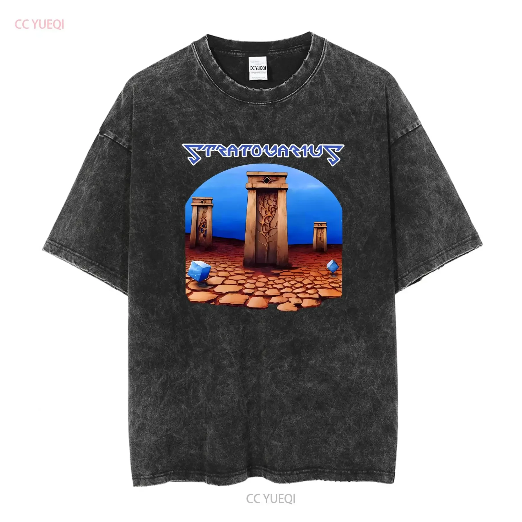 Stratovarius band tour graphic short sleeve black shirt men women S 5XL KTV8539 vintage Washed Versatile Unisex Stylish