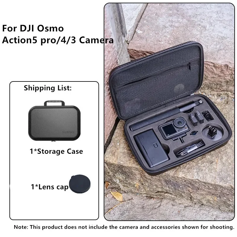 

Портативный чехол для хранения DJI Osmo Action5 pro/4/3, водонепроницаемая защитная коробка из искусственной кожи, аксессуары для камеры, универсальный комплект, сумка-органайзер