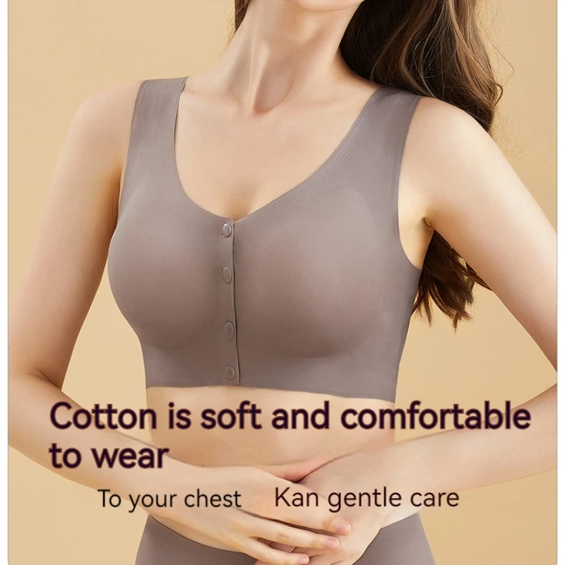 Pregnant Women's Front Opening Ultra-thin Breathable Nursing Bra with No Trace Breathable Gathering Anti Sagging Underwear view 2