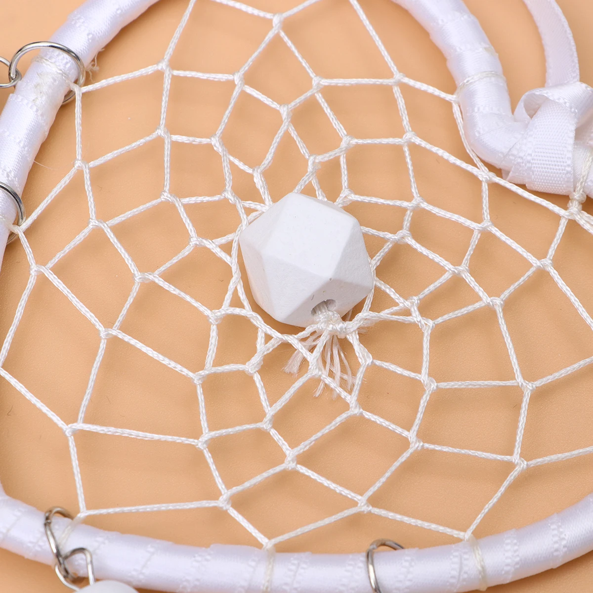 

Heart Shaped Dream Catcher Hanging Pendant White Material Indoor Home Decoration Bedroom Bad Ornament