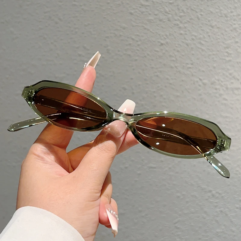 KAMMPT Vintage Oval Sunglasses New Fashion Candy Color Rim Outdoor Decor Shades New Trendy Brand Design Korean Style Sun Glasses