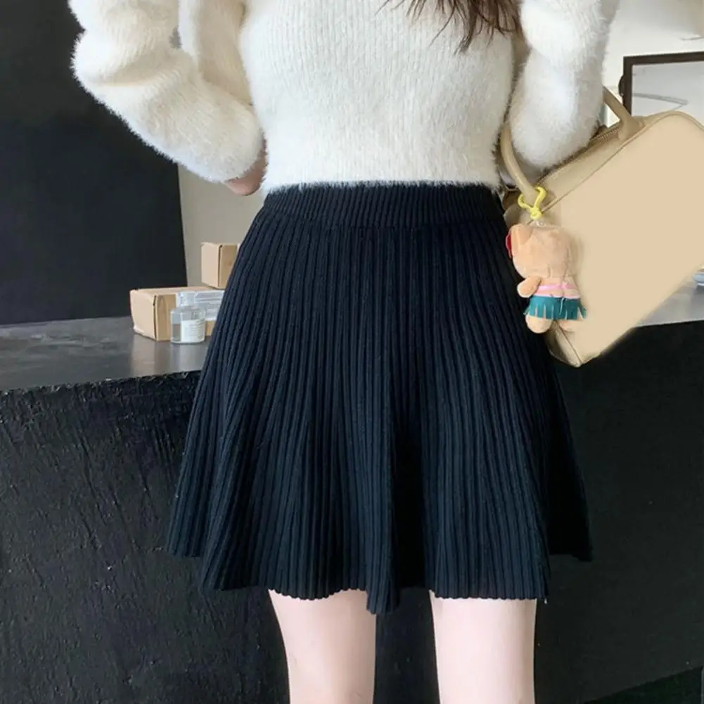 

Versatile High Waist Skirt Stylish High Waist Skater Skirt with Hem Design for Women A-line Mini Skirt for Autumn Winter Wear