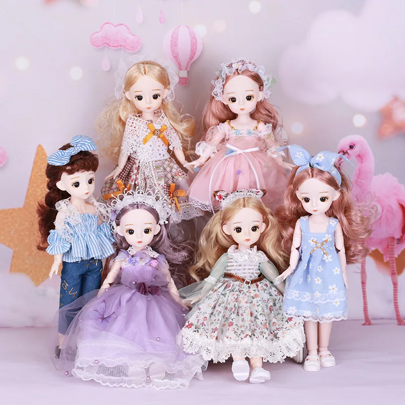 1/6 30cm Doll And Clothes 23 Movable Joints 1/6 Makeup Facel Cute Color Anime Eye Fashion Gorgeous Skirt Girl Dress-Up Toy Gifts