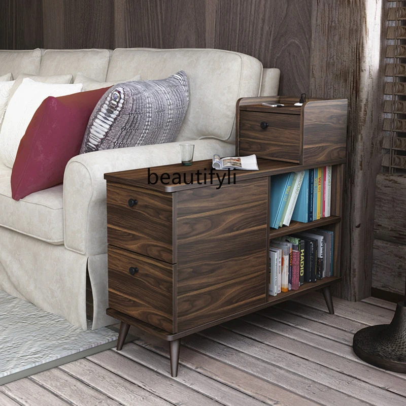 Sofa Narrow Slot Cabinet Sandwich Cabinet Side Table Storage Armrest Cabinet Simple Living Room