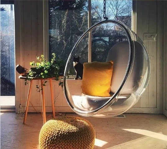 Transparent Bubble Chair Hemispherical Hanging Chair Acrylic Hanging Basket Swing Ball-Shaped Chair