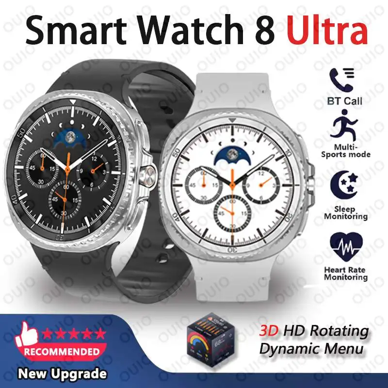 

Новинка 2023 года, 8 ультра классических интеллектуальных часов, NFC, наблюдение за здоровьем, Bluetooth-вызов, обнаружение сна, 3 атм, водонепроницаемые умные часы HD