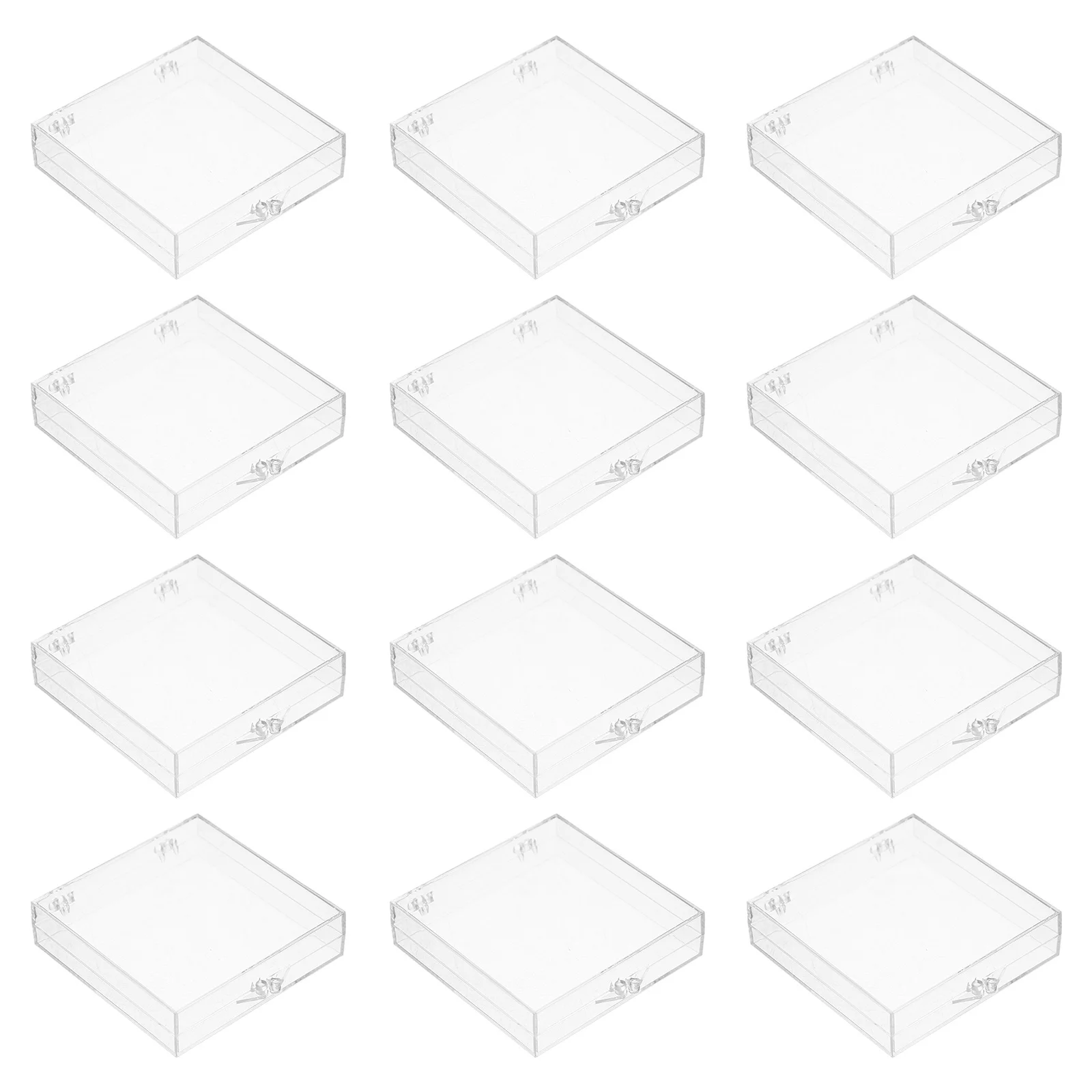 

12Pcs Clear Fake Nails Case Portable Strong Structure Manicure Tools Organizer Compact Size Nail Pieces Box Nail Pieces Case