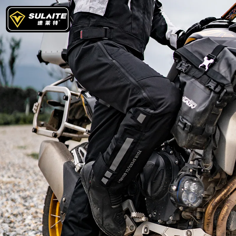 Sulaite calças masculinas para motocicleta, anti-queda e resistente ao desgaste, inverno, liberação rápida, motocross, ce, protetor de recuperação lenta