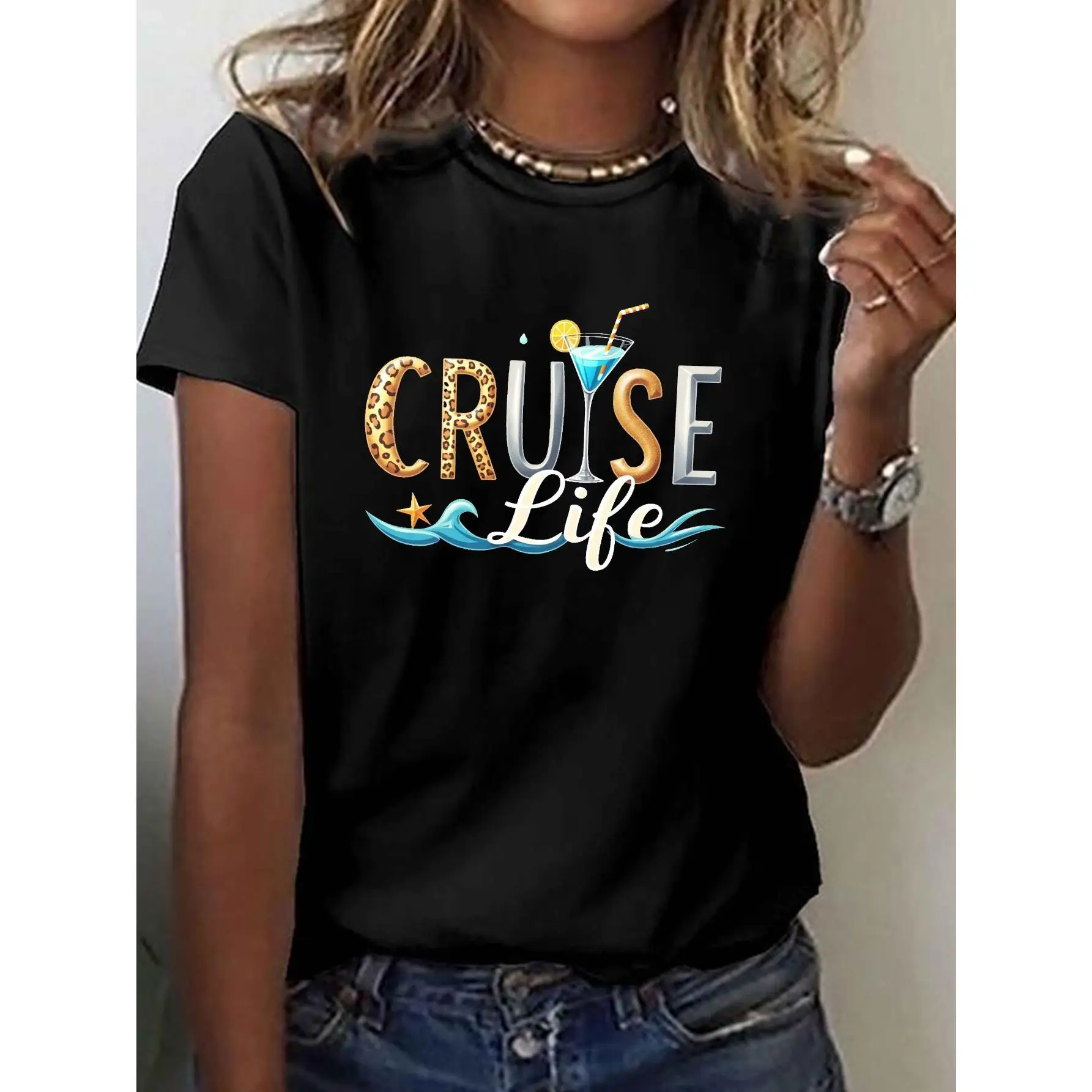 

Cruise Life T-Shirt Funny Vacation Tops Beach Graphic Tee for Men and Women