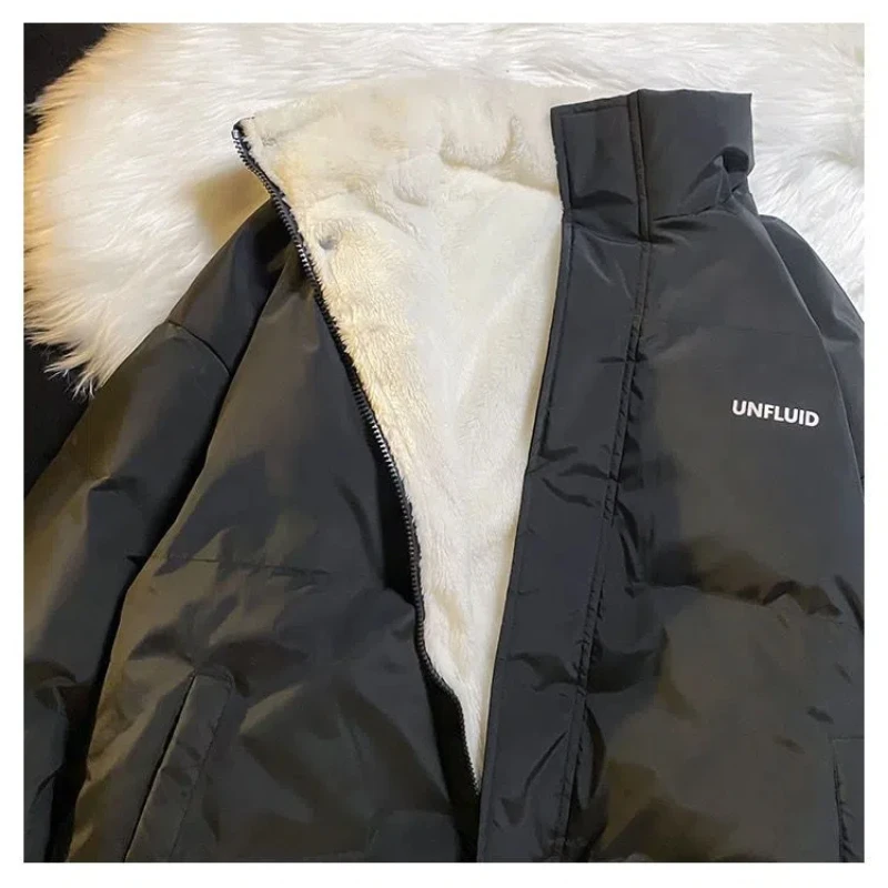 Parkas monochromes à manches longues pour hommes, col montant, fermeture éclair chaude, simplicité, vêtements épais, mode coréenne, automne, hiver, nouveau