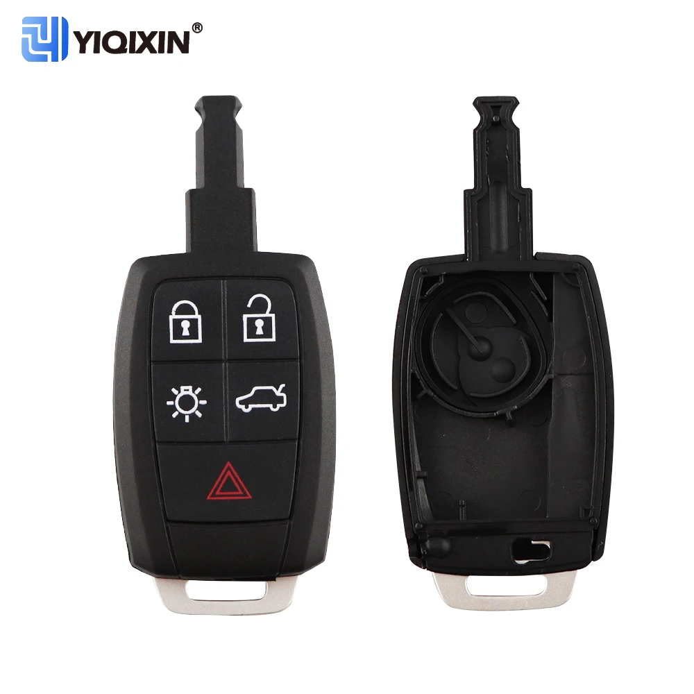 YIQIXIN 5 Button Car Remote Key Shell Case Cover Fob For Volvo V70 S60 V40 V50 C30 C70 XC90 2008 - 2011 Replacement Insert Blade