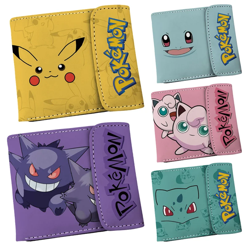 pikachu-gengar-bolsa-de-moedas-moda-couro-do-plutonio-dobravel-carteira-curta-dos-desenhos-animados-estudante-id-titular-do-cartao-carteiras-sacos-armazenamento-presentes