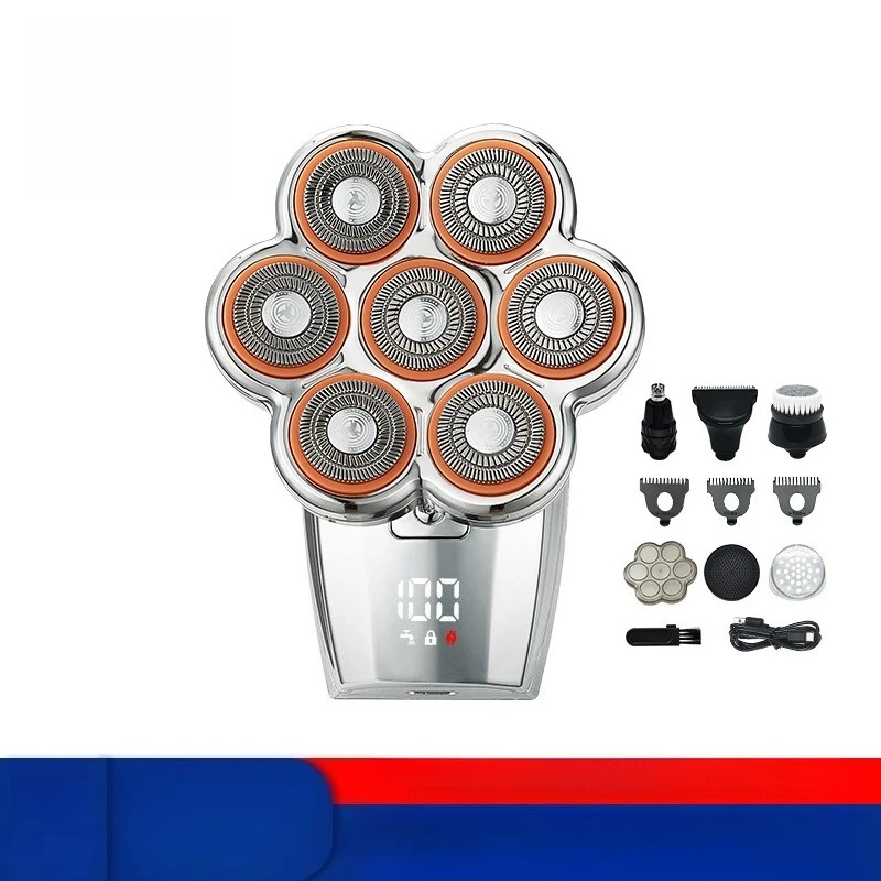 

Новая электрическая бритвенная бритва, перезаряжаемая машина для мытья всего тела, семь ножевых головок, машинка для самостоятельного бритья, машинка для стрижки волос