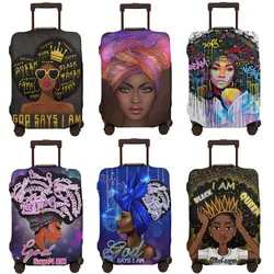 Travel Suitcase Protector African American Girl Elastic Protective Washable Luggage Cover With Concealed Zipper For 18-32 Inch