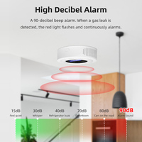 Tuya Home Gas Alarm Gas Leak Sensor Digital Display with Temperature Sensor WiFi Natural Gas Detector for LPG Gas Biogas Methane