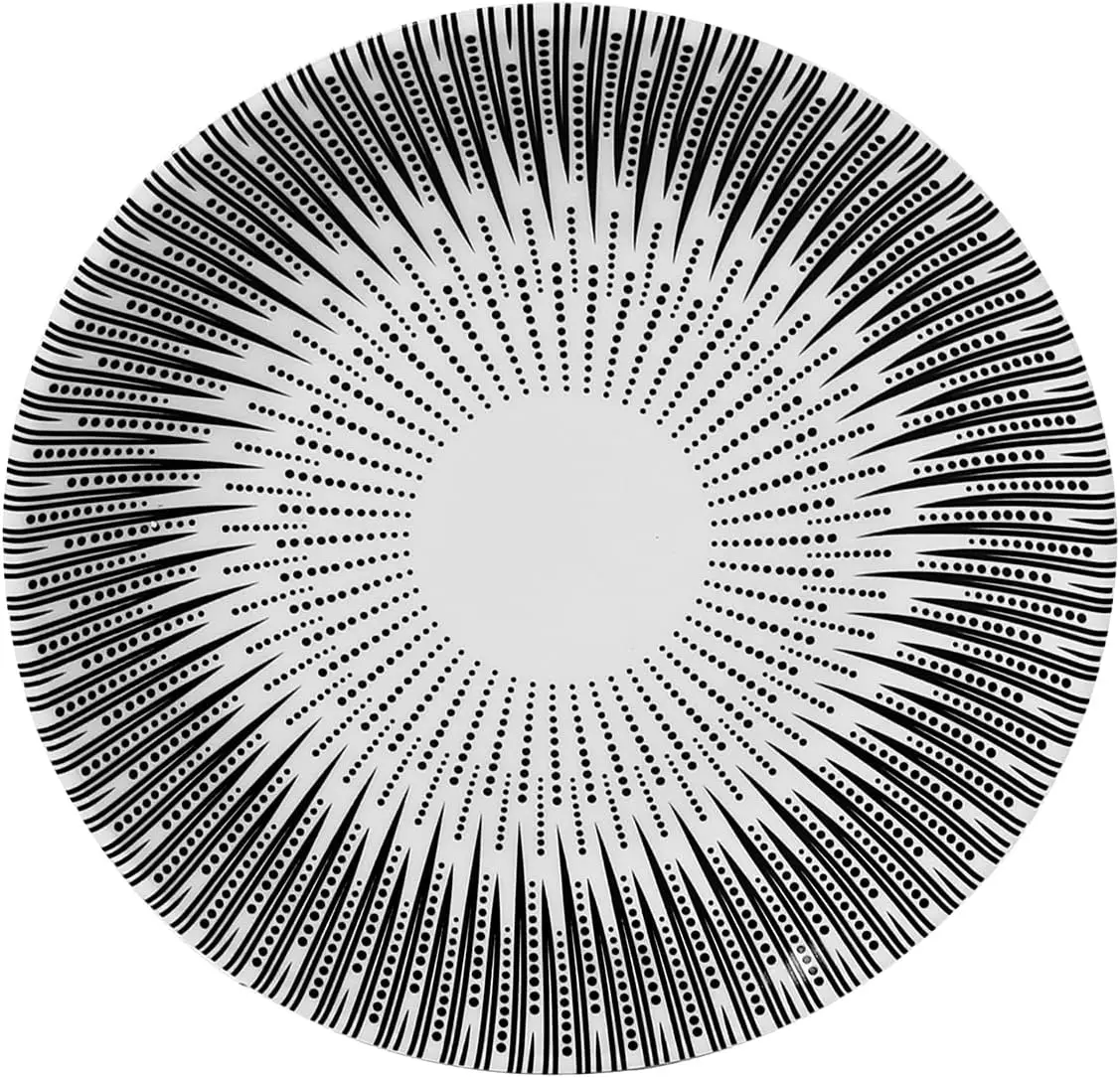 ชุดจานเซรามิก 6 นิ้ว 4 ใบ ลายหลากหลาย จานพอร์ซเลนลายสวยงาม จานเซรามิกสีดำสำหรับของหวาน จานสำหรับแซนวิช สลัด และอาหารอื่นๆ