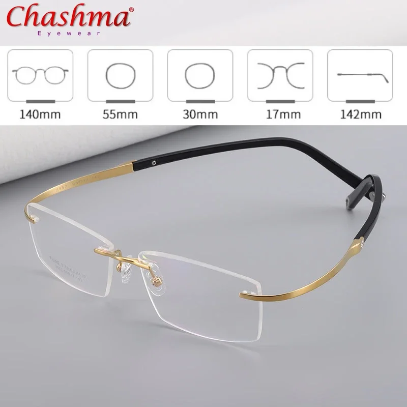 

Pure Titanium Rimless Glasses Frame Men Prescription Eyeglasses Germany Women Myopia Optical Frame Screwless Eyewear
