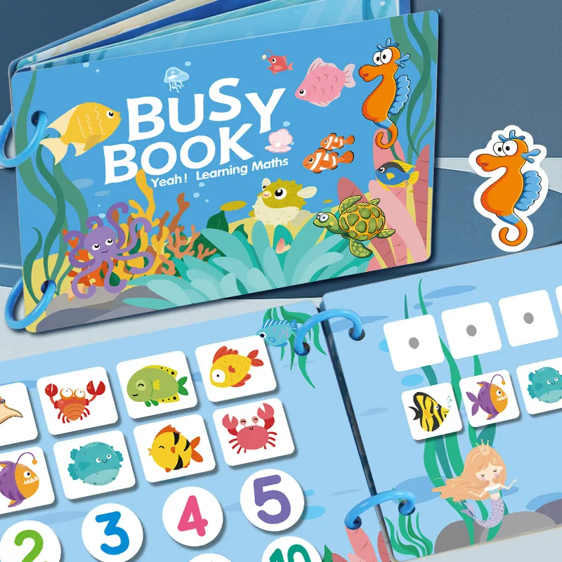 Busy books, quiet books, children's activity learning books. Animals, dinosaurs, letters and numbers, parent-child games.