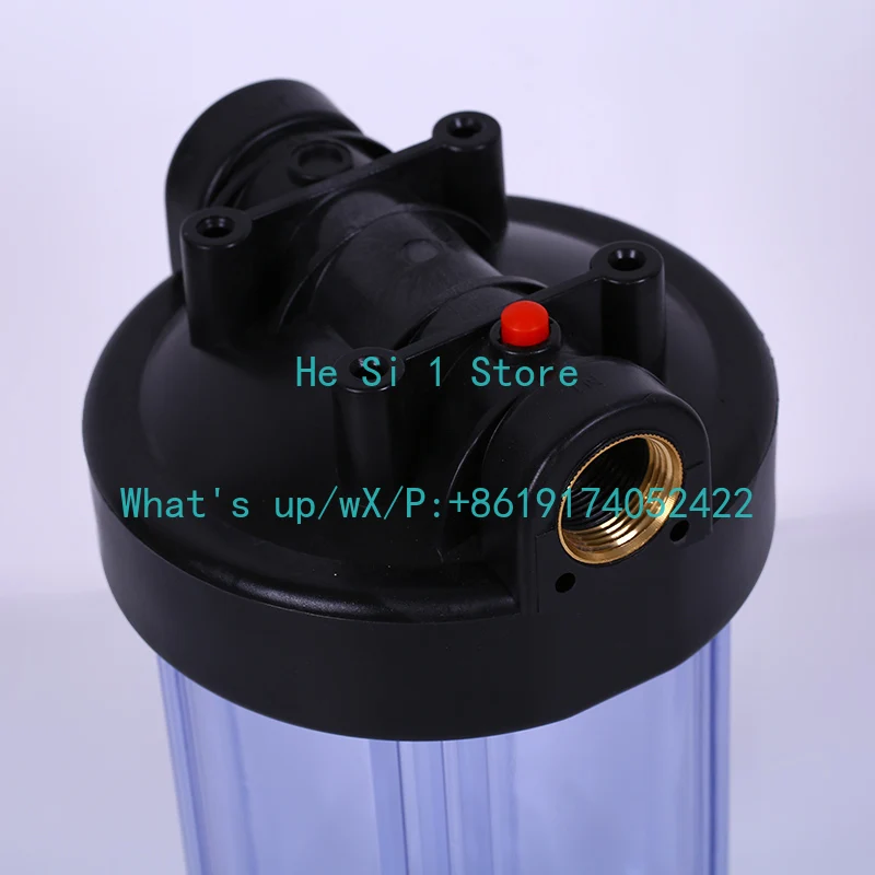 10 inch fat empty bottle 6 points (with wrench), transparent pre-filter filter bottle  copper port/plastic port