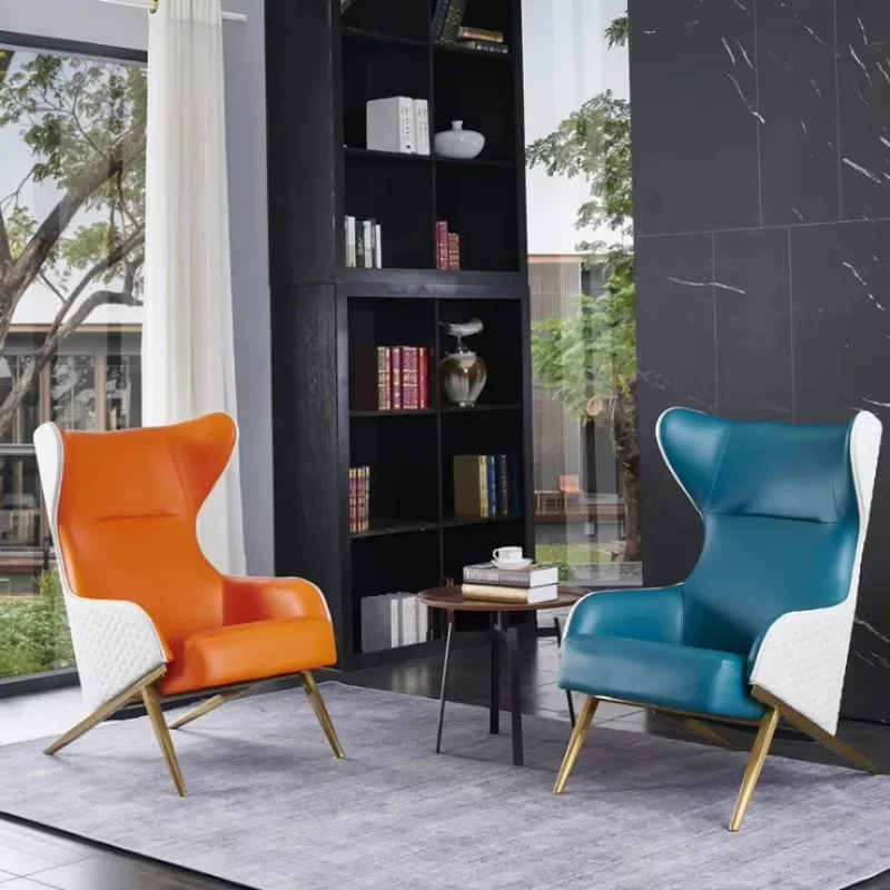 Modern Leather Stainless Steel Legs Home Furniture Accent Leisure Chair with Living Room Furniture Armrests
