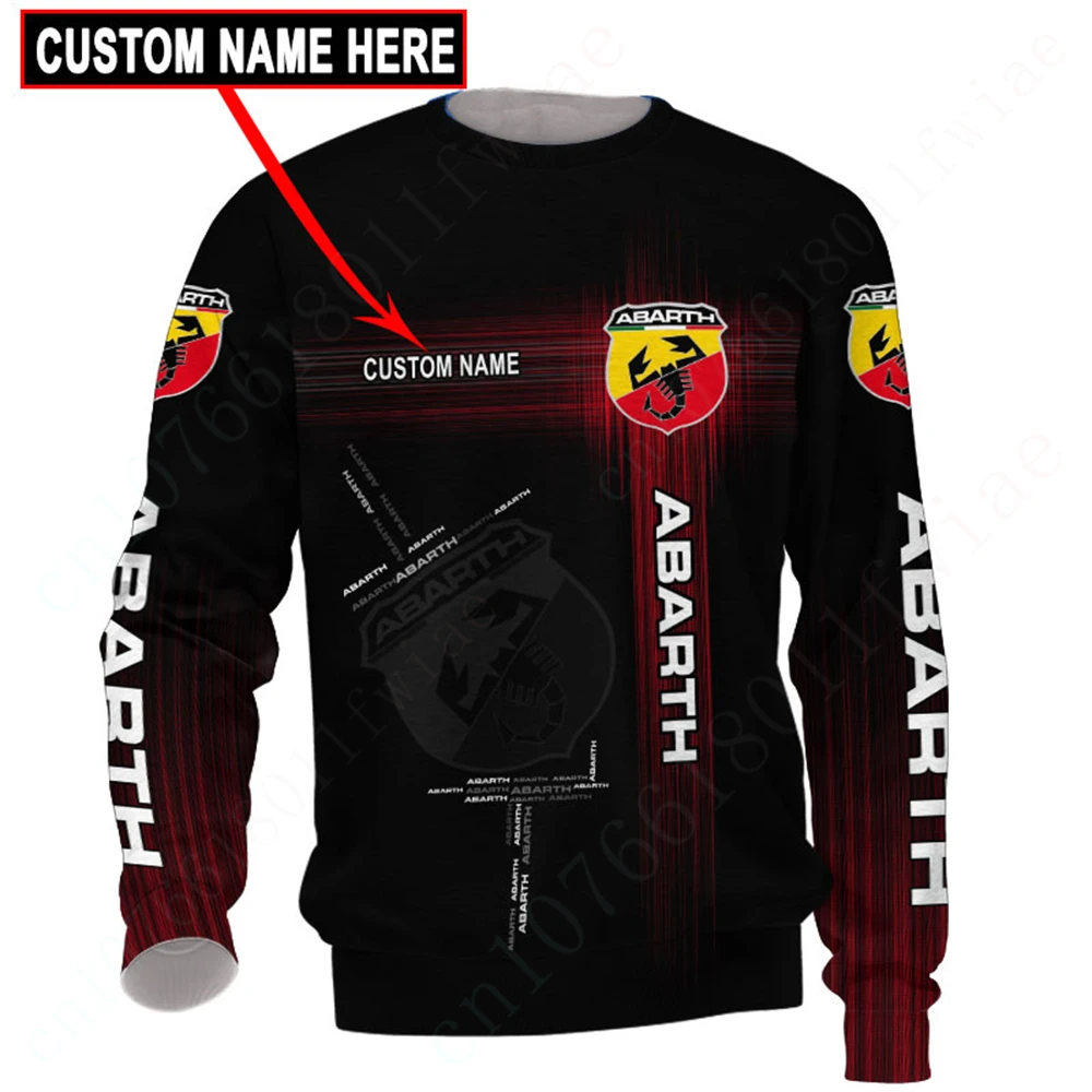 Abarth T-Shirt für Männer Frauen Harajuku schnell trocknend o Hals Langarm Anime T-Shirts Top lässig Sweatshirt Unisex Kleidung