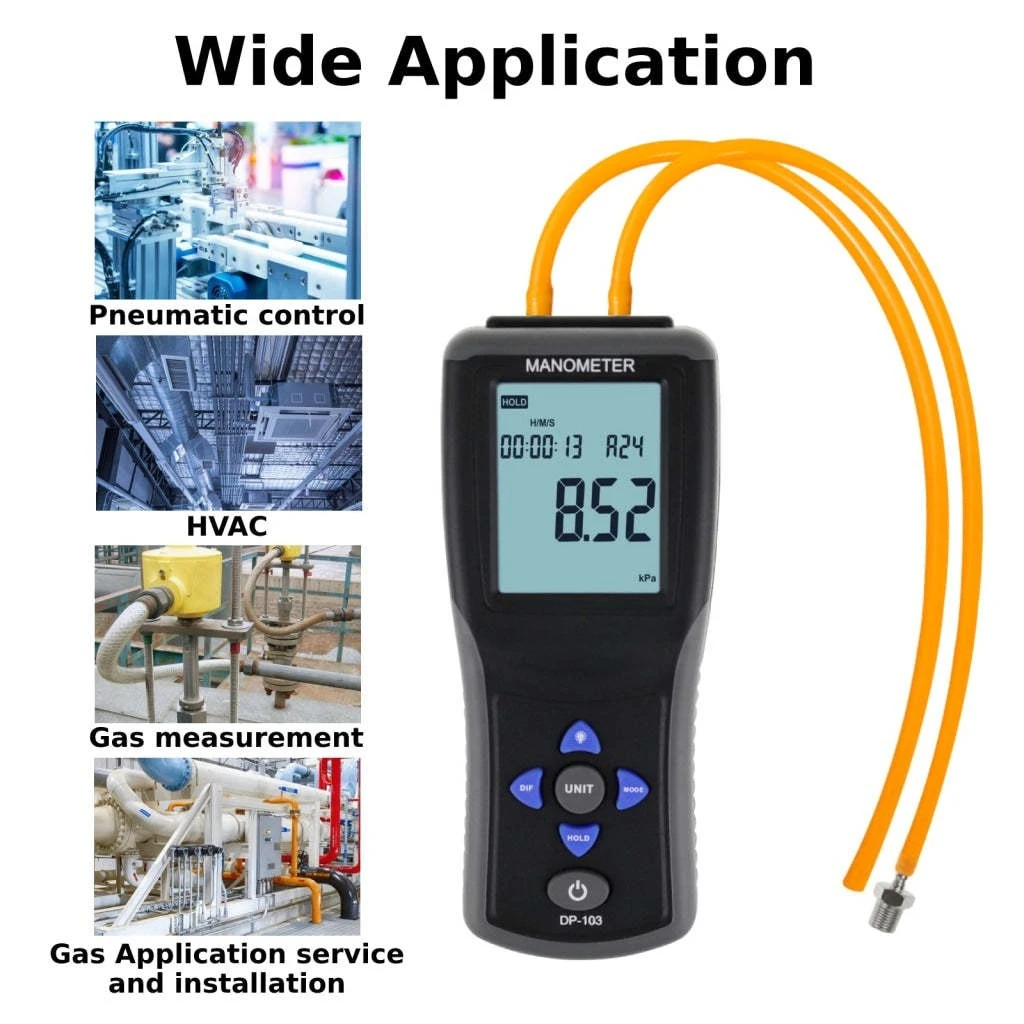 Digital Electronic Handheld Differential Pressure Gauge Digital Air Differential Pressure Gauge Barometer Differential Pressure