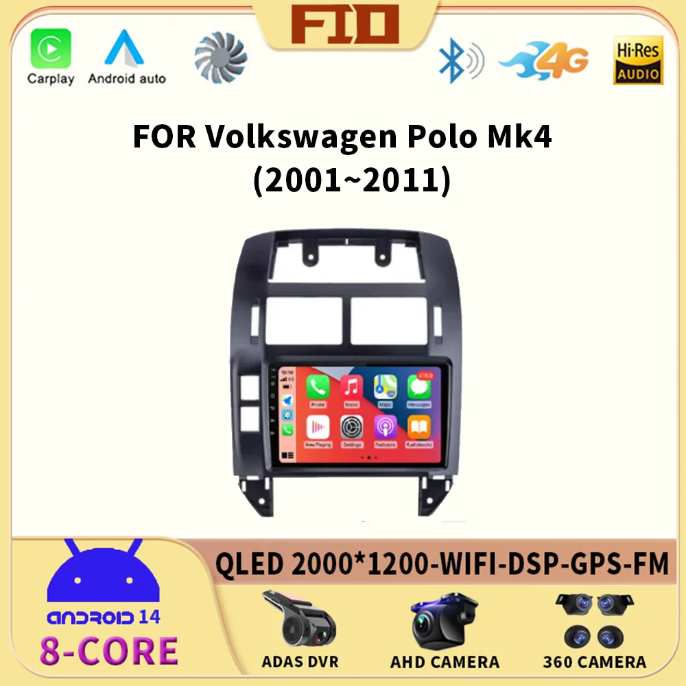 

For Volkswagen Polo Mk4 2001 - 2011 Android Car Radio Multimedia Player Carplay Auto Stereo GPS Navi 2din DSP Head Unit