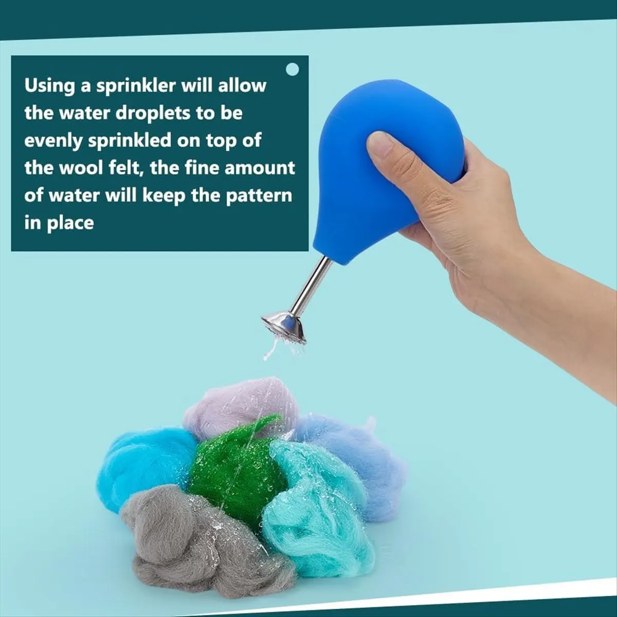 【2026 TOP Global】▼△◑4 Pcs Wet Felting Tool Set Include 2 Ball -Sprinklers & 2 Green Wet Felting Tools, for Needle-Felt Making Pr