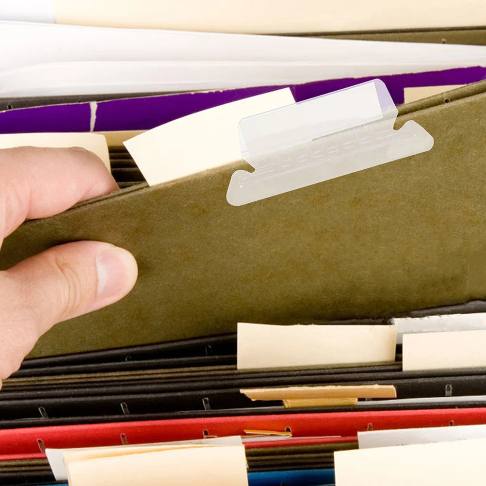 

1Set File Folder Accessories Heavy Duty PVC File Tabs for Hanging Folders Office Supplies Folder Labels for Sorting Documents