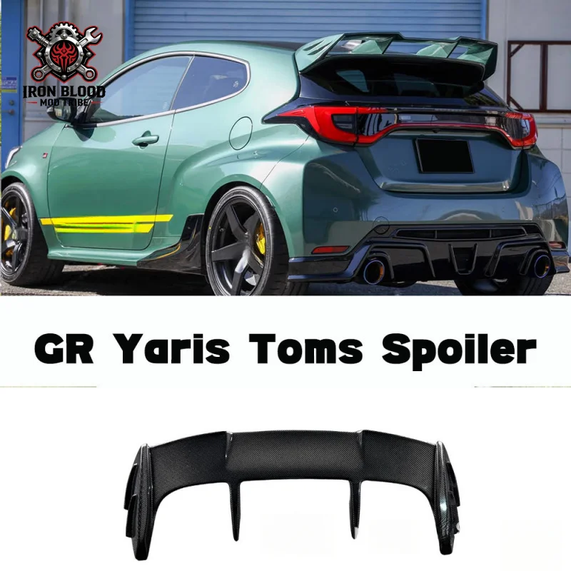 Suitable for Toyota 2020 GR GR Yaris Toms model forged carbon fiber rear spoiler view 2