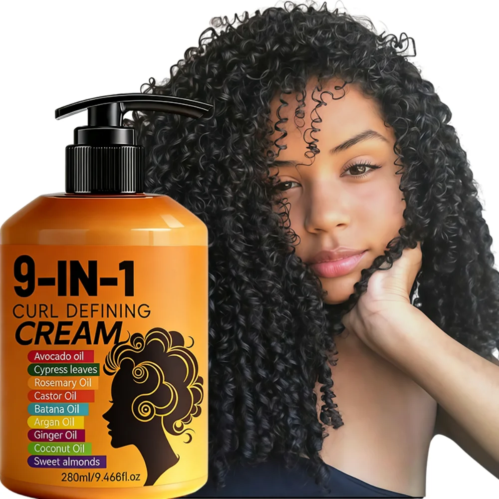 280ml Curly Hair Styling Cream, Moisturizing and Smoothing Formula, Enhances the Elasticity and Shine of Curly Hair, Easy to Set view 5
