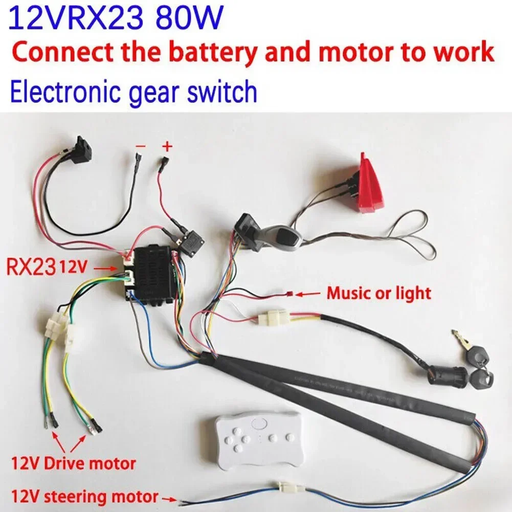 12V Electric Car DIY Wire And Switch Kit With 2.4G Wireless Remote Control For Children\'s Ride-On Cars High Power RC Controller