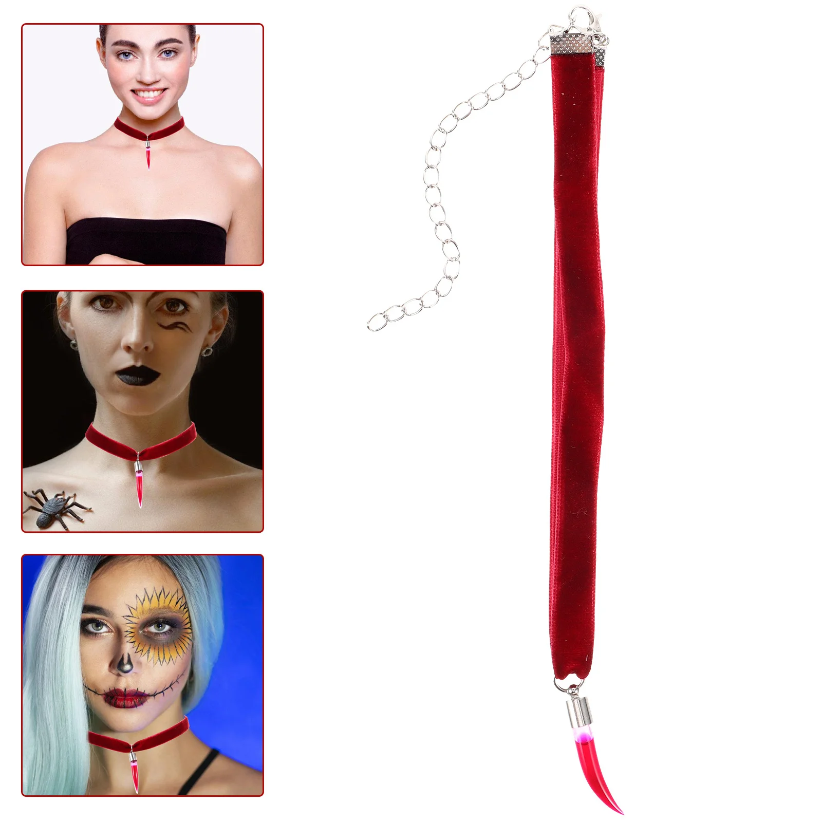 

1Pcs Gothic Blood Vial Choker Necklace Adjustable for Women Unique Halloween Christmas Party Neck Accessory Jewelry
