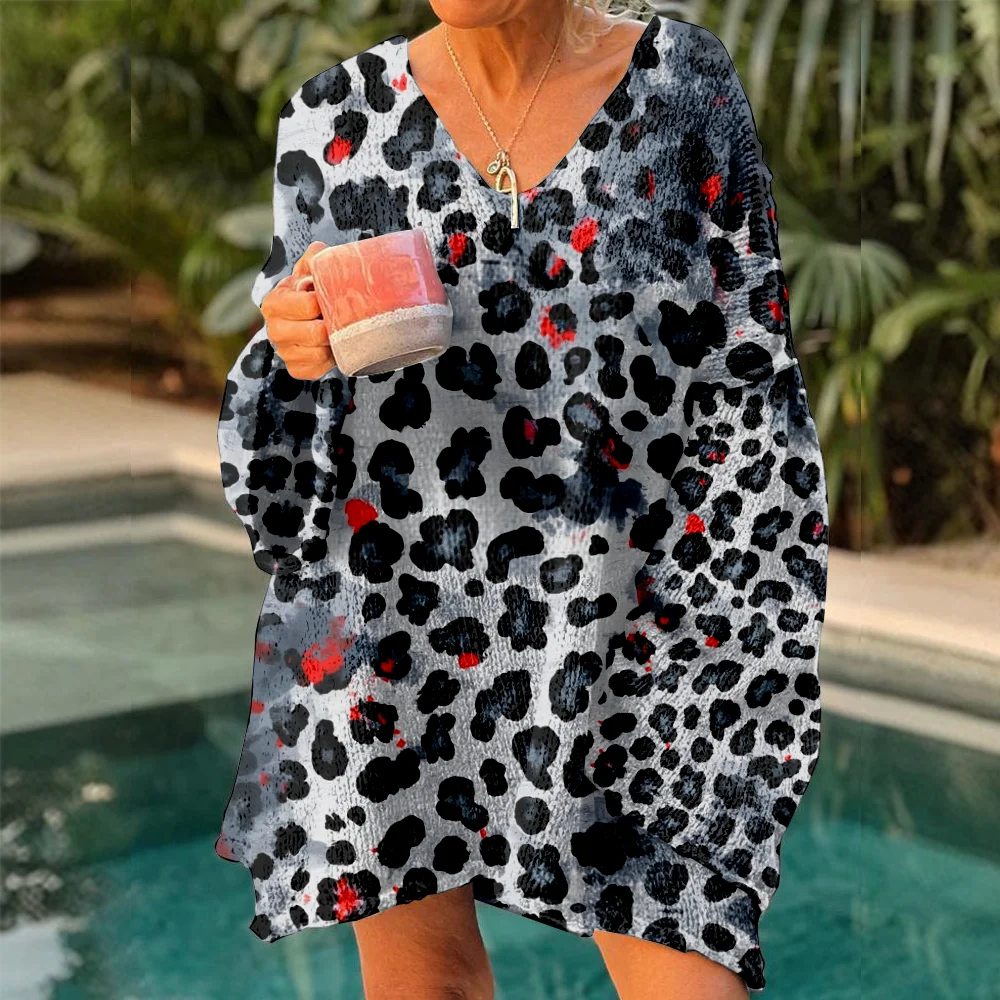 

Autumn Winter Knitted sweaters leopard Women's Oversized Sweaters 2025 Lightweight Pullover Trendy Soft Y2k jumpers for girls