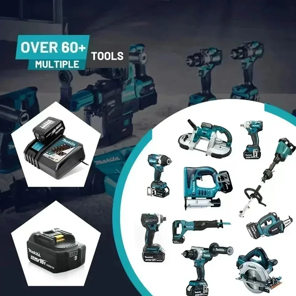 100% originální Makita 18V 6.0 dobíjecí lithiová baterie s LED indikátorem, vysoká kapacita pro akumulátorové nářadí Makita - náhled 5