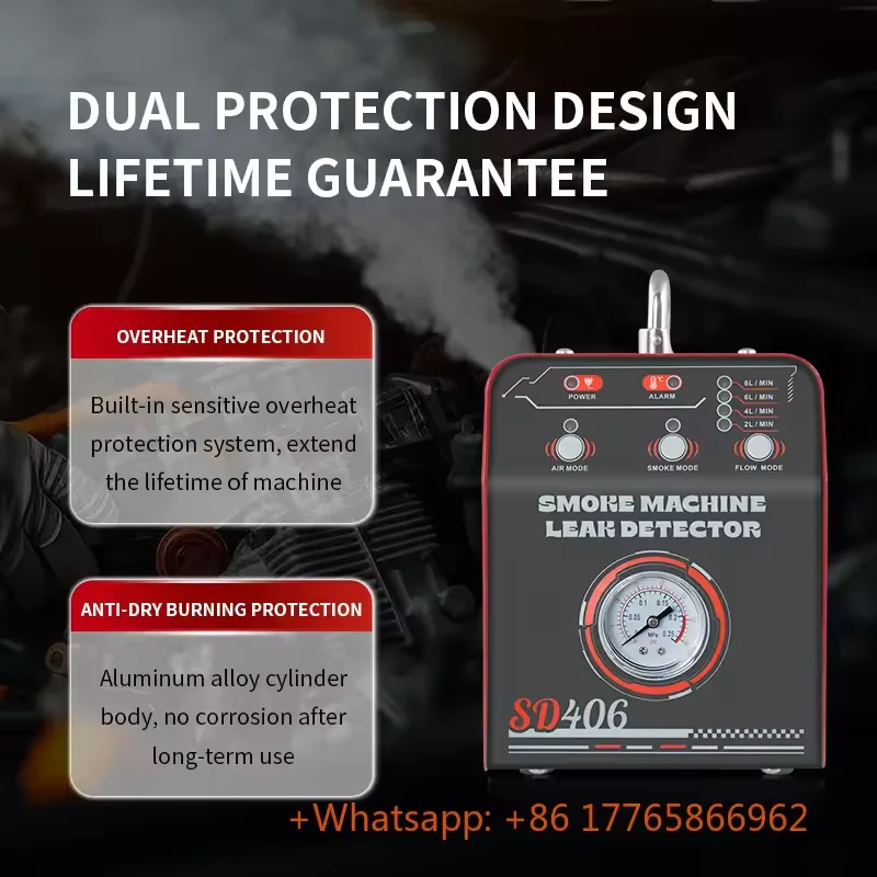 

Автомобильная дымовая машина, детектор утечек, 12 В, двухрежимный тестер утечки автомобильных труб с манометром и регулировкой давления