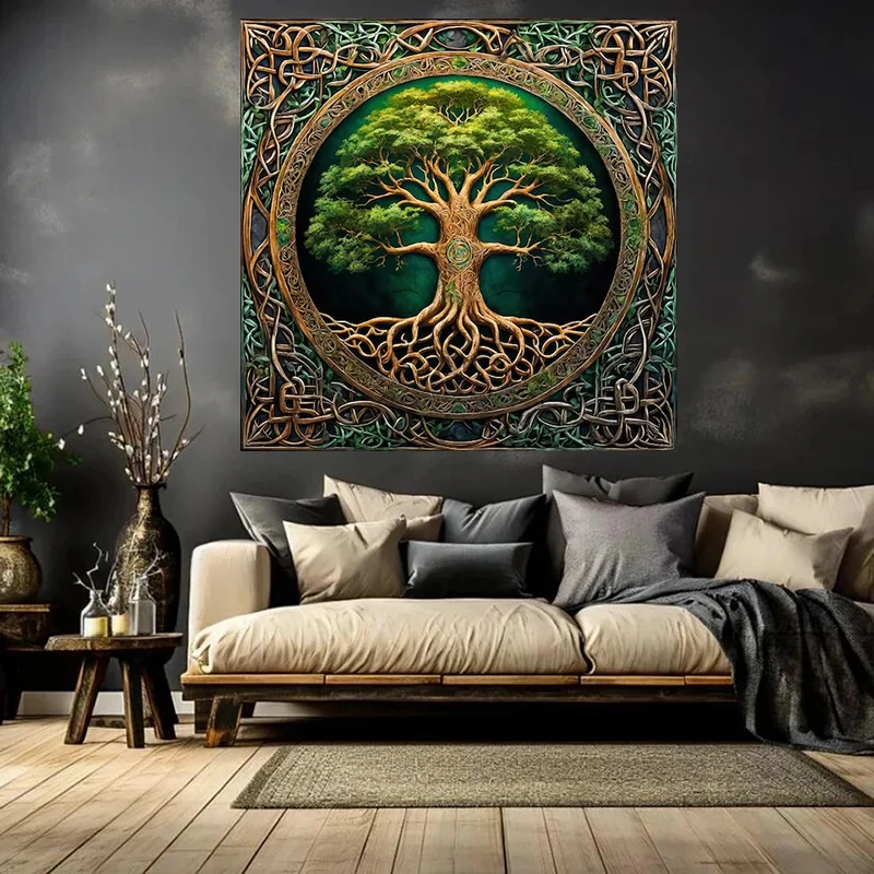 

Green Tree of Life Posters and Prins Abstract Canvas Painting Wall Art Pictures for Living Room Home Decoration