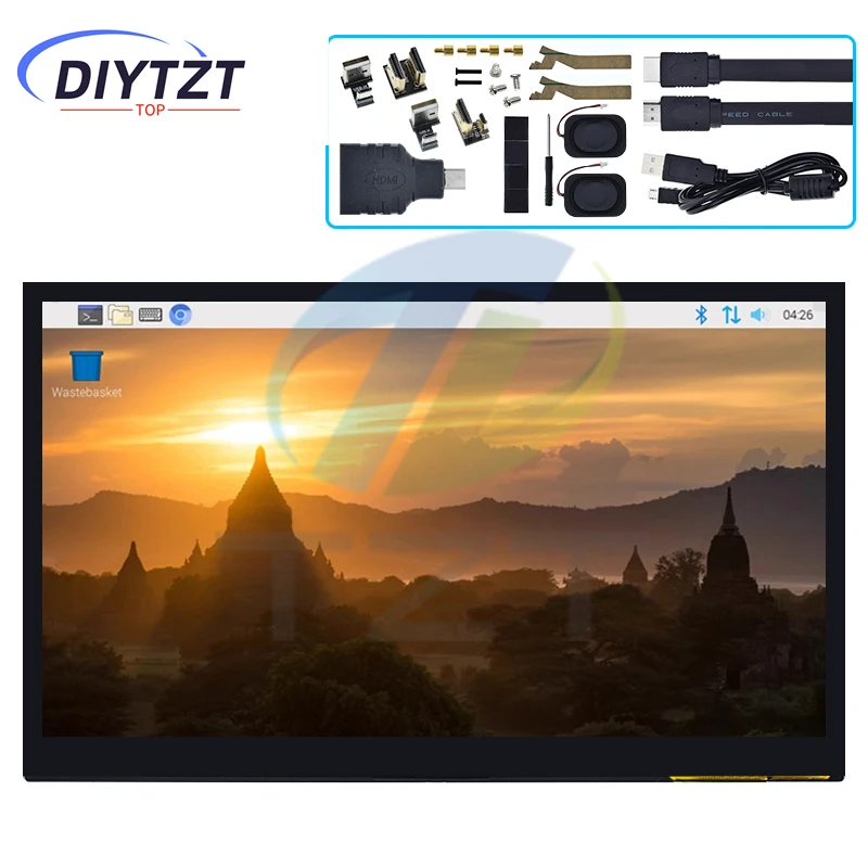 10,1 inch HDMI-compatibele LCD-displaymodule 10,1 "capacitief touchscreen 1024X600 IPS HD-weergave voor Raspberry Pi B 3B +/4B