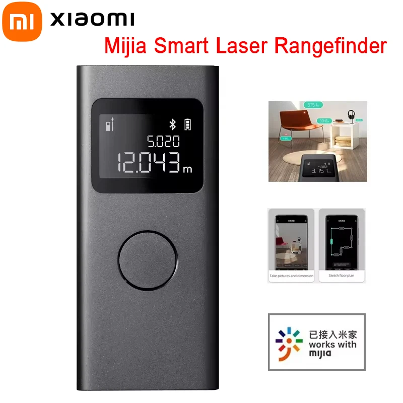 Xiaomi Mijia Smart Laser Rangefinder Real Time Distance Meter LCD Display Laser Range Finder Tape Measure Work with Mi Home APP