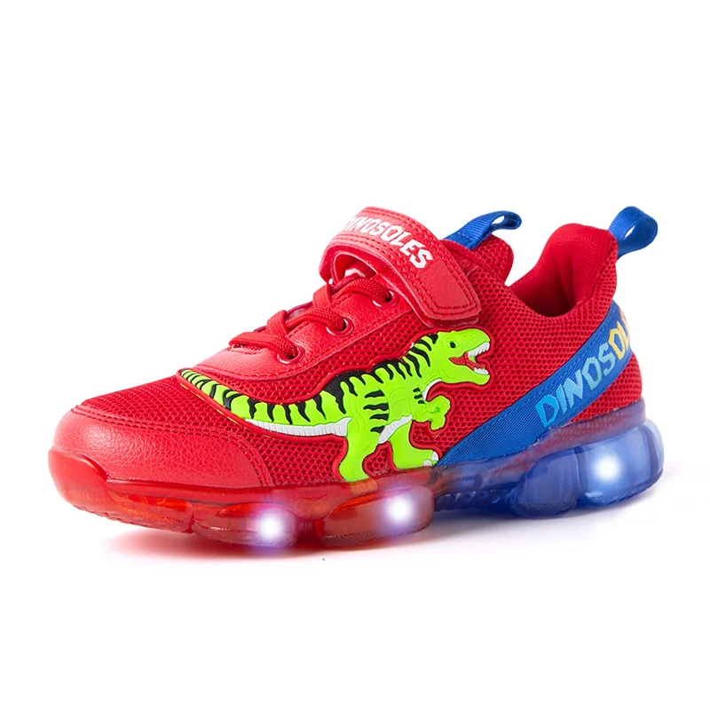 EXDINO T-REX LED 2-9Y Ragazzi Primavera Autunno Mesh Scarpe da tennis Incandescente Per bambini Bambini Lampeggiante Suola in gelatina Illumina