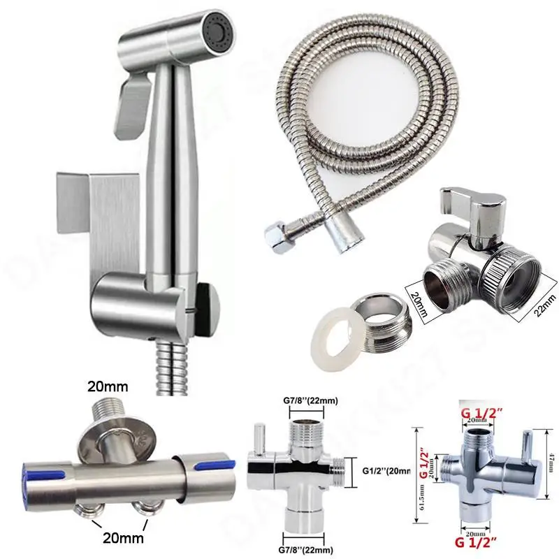 Handheld Toilet Bidet Sprayer faucet Set Kit Shower Head ducha higienica Stainless Steel Hand Bathroom Sprayer Self Cleaning V27