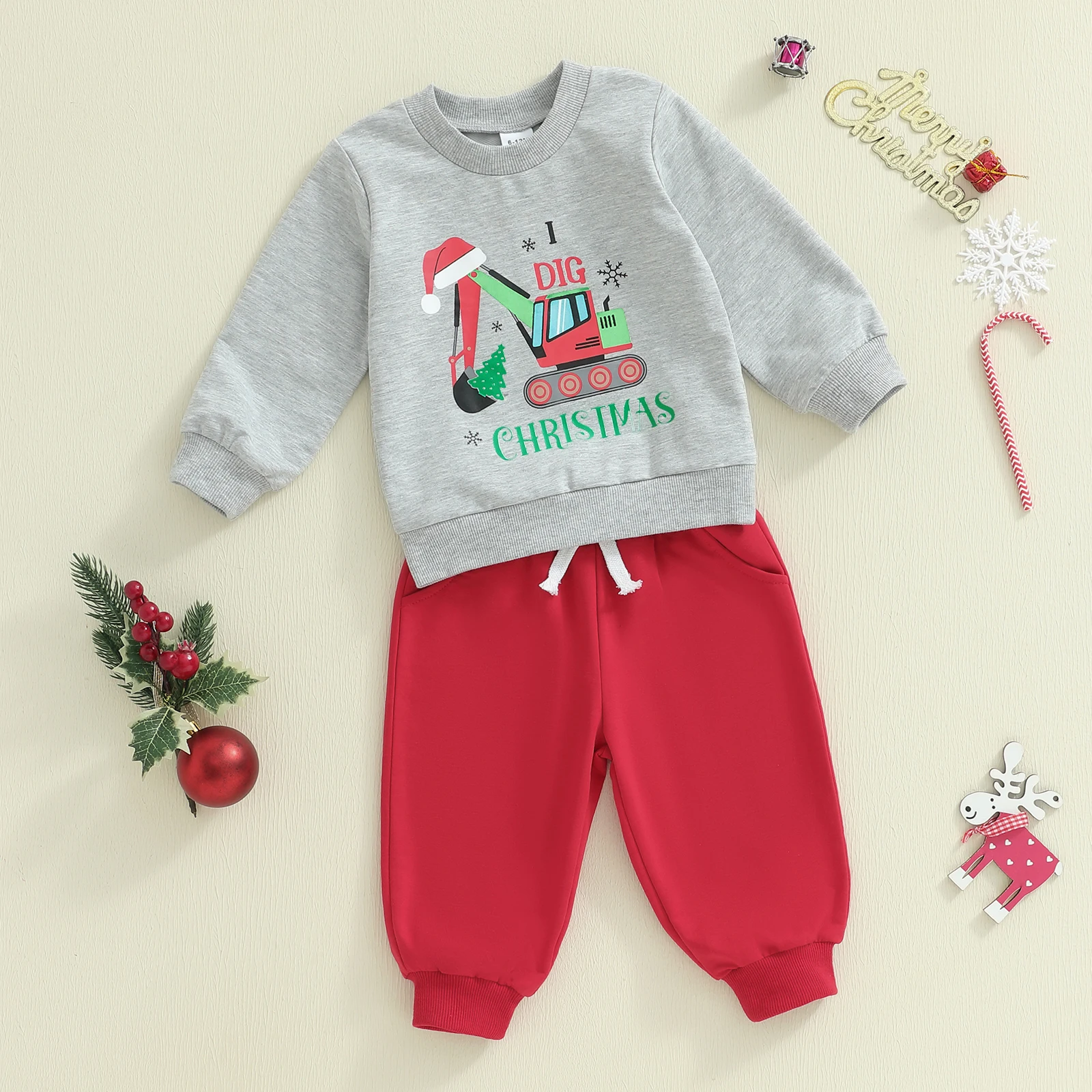 

Toddler Baby Boy Fall Clothes 2T 3T 4T Letter Print Crew Neck Long Sleeve Sweatshirt Pants 2 Pcs Outfits