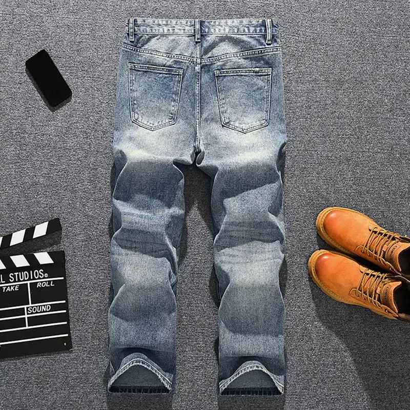 春夏新作 韓国風 トレンドブランド レトロ ルーズ ストレート メンズ ストリート系 個性派 ニッチ ワイドパンツ